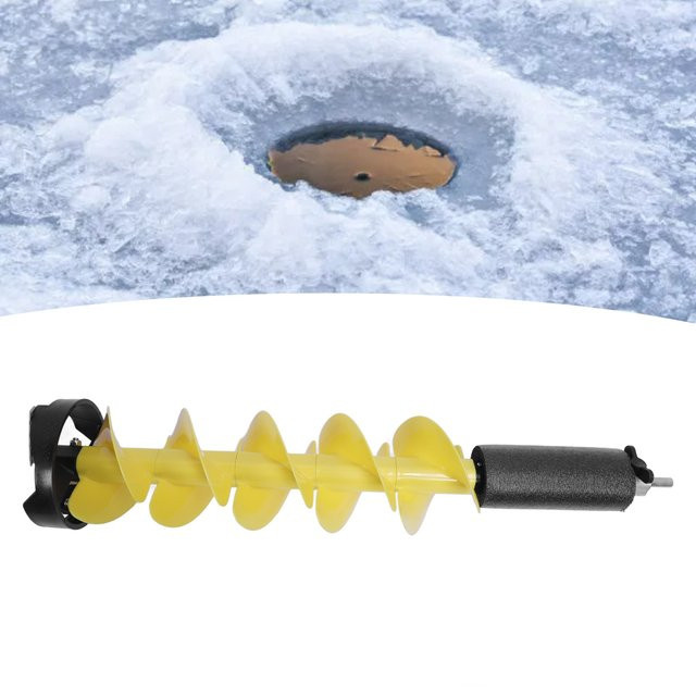 WALFRONT Elektrische Eisbohrmaschine Gelb, Kabellose Eis-Schnecke aus Nylon und Kunststoff mit Akku zum Angeln - Bild 1