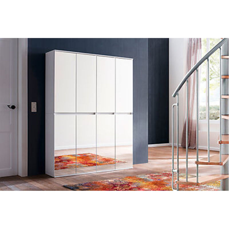 Garderobenschrank Trendteam Mirror in Weiß mit Spiegelglas B/H/T: 148 x 191 x 34 cm - Bild 3