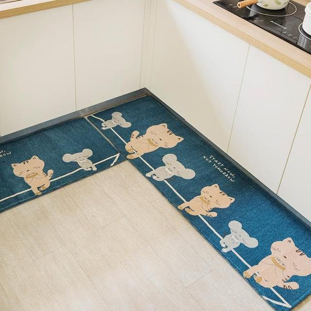 Waschbare und rutschfeste Küchenmatte von Yiran Furniture in Blau, B/T: 60 x 40 cm - Bild 1