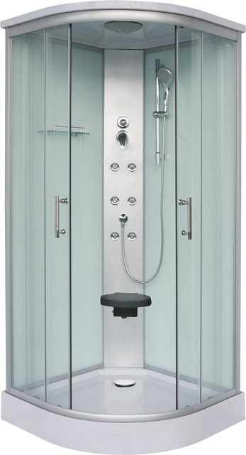 Sanotechnik Komplettduschkabine RUMBA Quadrant Eckdusche mit transparentem Glas - Bild 1