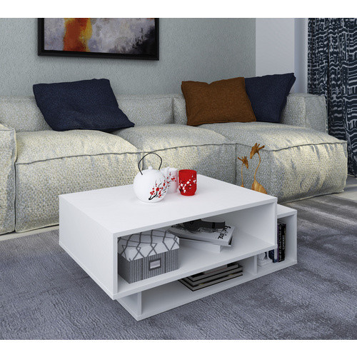 VCM Couchtisch Runila aus Holzwerkstoff in Weiss, B: 88 cm, H: 35 cm, T: 50 cm - Bild 2