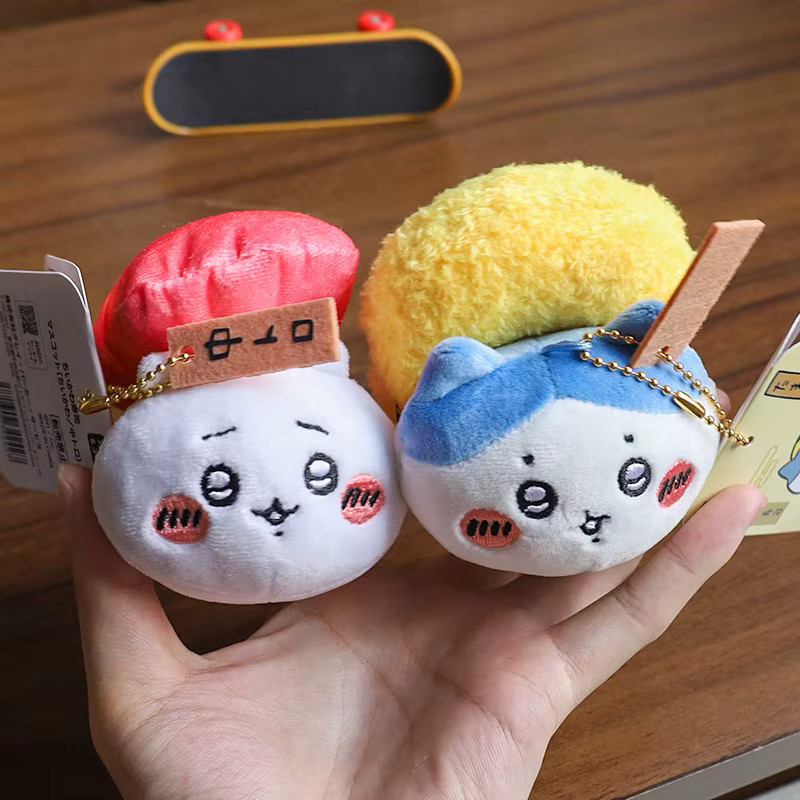 Bandai Sushi-Serie Jiyi Anhänger Plüschpuppen Momonga Hachiware Usagi, Schlüsselanhänger - Bild 2