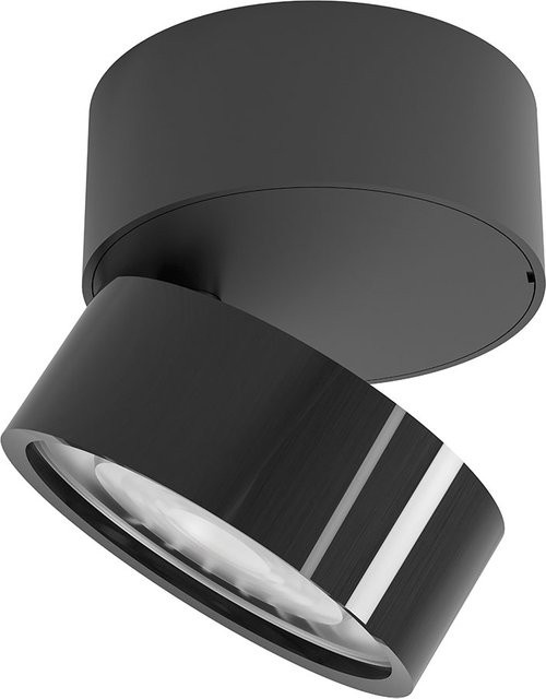 LUX-IT Swing 95 Round LED-Deckenstrahler 1-flammig, Schwarz und Schwarzchrom, dimmbar mit Dim2Warm Funktion (1800K - 3000K) - Bild 1