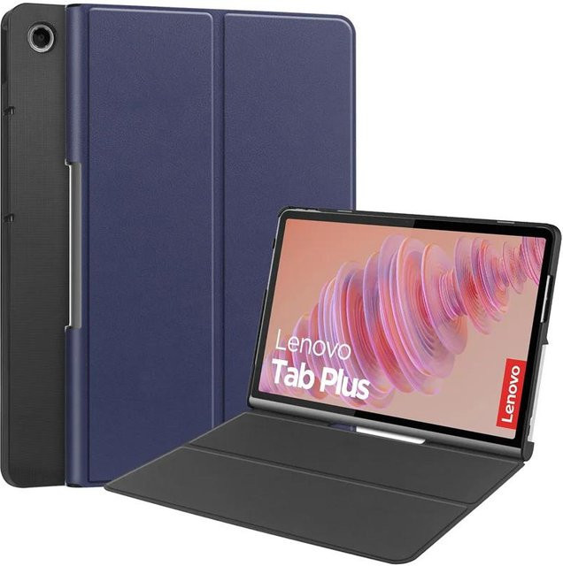 Schlanke PU-Lederhülle mit Faltständer für Lenovo Tab Plus 11,5 Zoll TB351FU in Blau - Bild 1