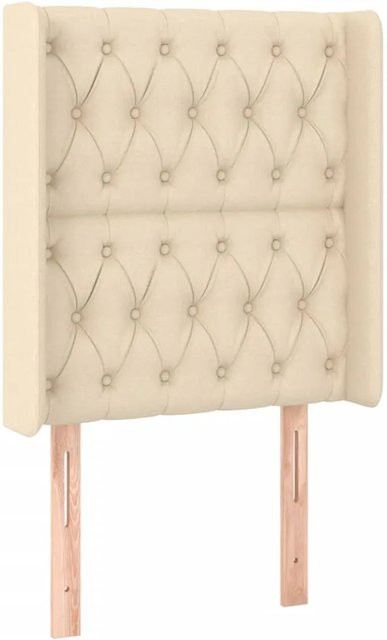 vidaXL LED Kopfteil in Creme mit USB-Ladeanschluss und integrierter Beleuchtung, Stoff, B/T/H: 83 x 16 x 118/128 cm - Bild 1