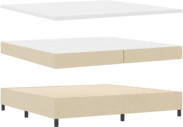 vidaXL Boxspringbett mit Matratze in Beige, Stoff, B/T: 200 x 200 cm - Bild 1