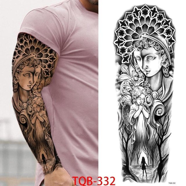Temporäre Tattoo-Ärmel Flower Love, Unisex - Bild 1