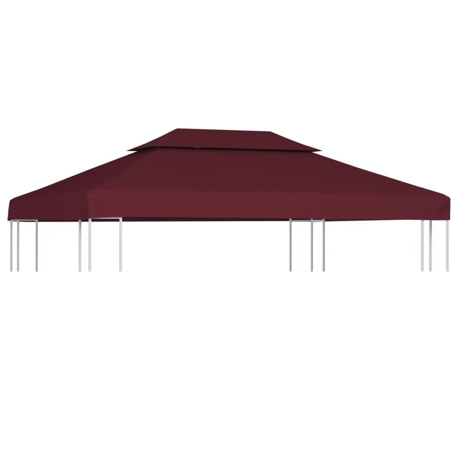 vidaXL Pavillon-Dach mit Lüftungsdach aus Polyester in Bordeauxrot, B x T: 4 x 3 m - Bild 2