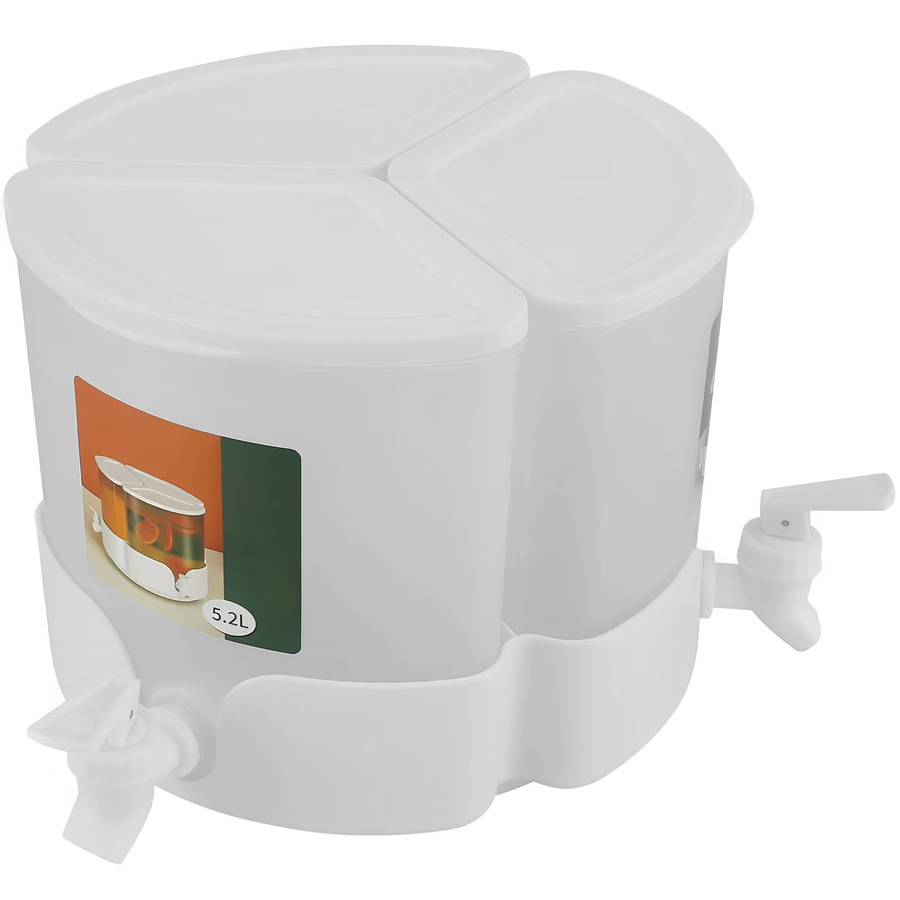 Willstar Getränkespender mit 3 Fächern und auslaufsicherem 360 Grad drehbarem Wasserhahn, 1,1 l und 5,1 l Volumen - Bild 6