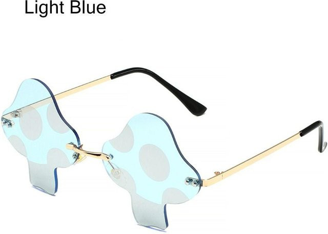 Sonnenbrille Pilzform, randlos, Weiß, Grau, Damen, Metall - Bild 1