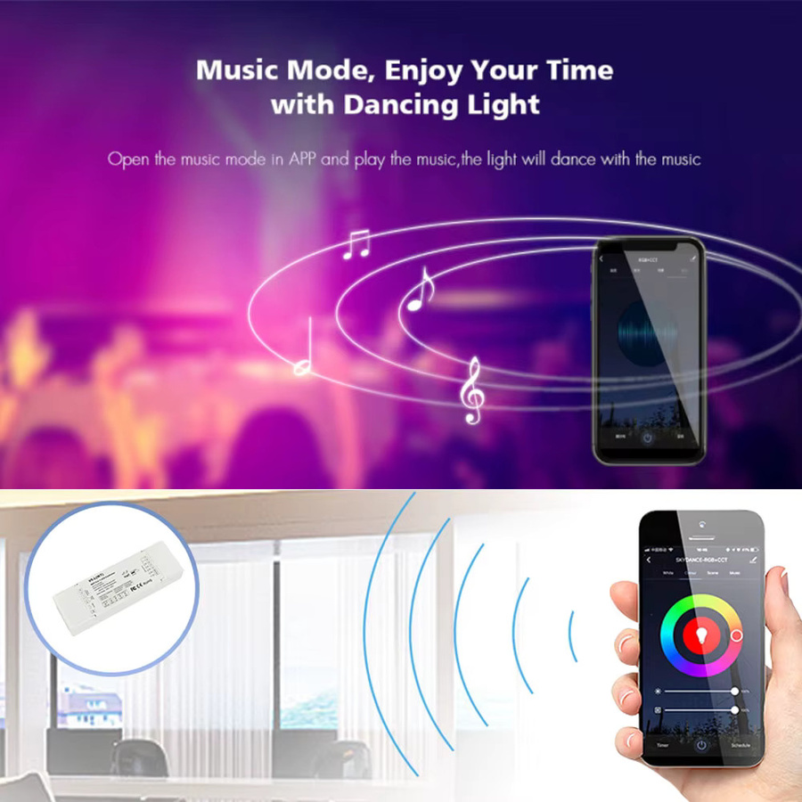 CENFAYA 5in1 Smart LED Controller RGBW CCT Tuya Zigbee WiFi dimmbar Schwarz für LED Streifen mit App Fernbedienung kompatibel mit Alexa und Google Home - Bild 3
