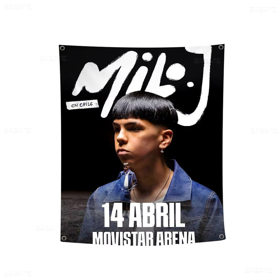Singer M-Milo J Banner in Schwarz als dekorative Textil-Hängeflagge im INS-Stil für Outdoor-Partys, B: 70 cm, H: 50 cm - Bild 7