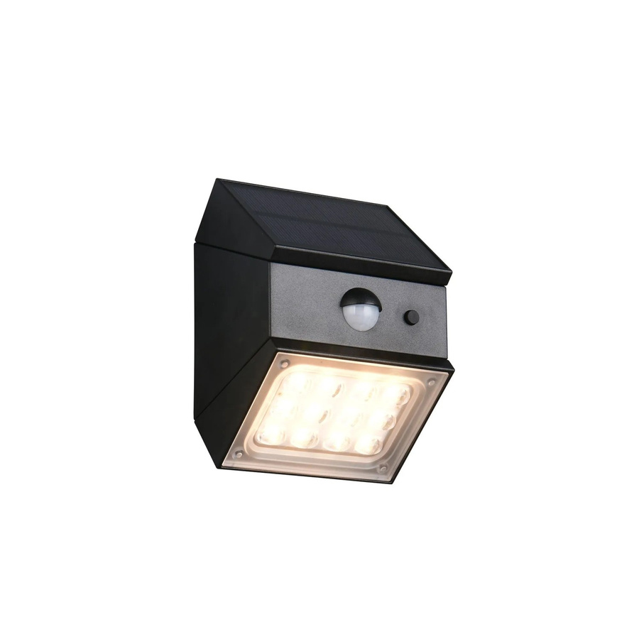 Reality Talca LED-Solar-Wandleuchte für den Außenbereich mit Bewegungsmelder und Dämmerungssensor, Schwarz Matt, B/H/T: 8,8 x 9,5 x 7,4 cm - Bild 2