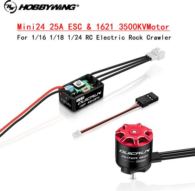 HOBBYWING QuicRun WP Mini24 25A ESC, Bürstenloser Sensorloser Motor Combo, für 1/18 1/24 RC Crawler Auto Modell - Bild 1