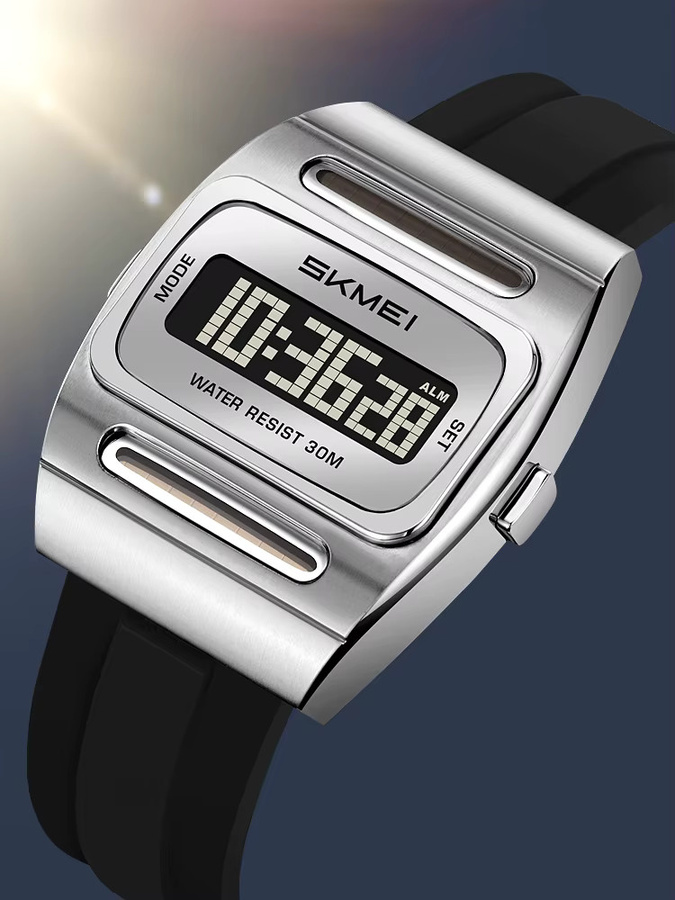 SKMEI Digitaluhr, Solar, Schwarz, Silikon, Herren - Bild 4