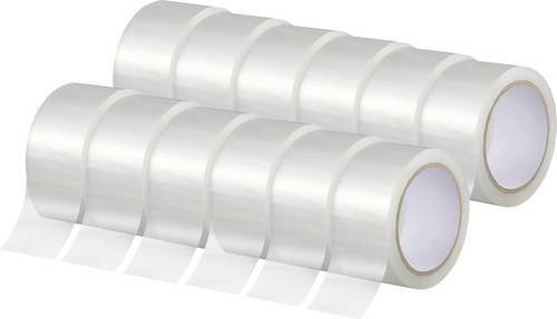 TOOLCRAFT Packband transparent, 12er Set, Breite: 50 mm, Länge: 66 m - Bild 1