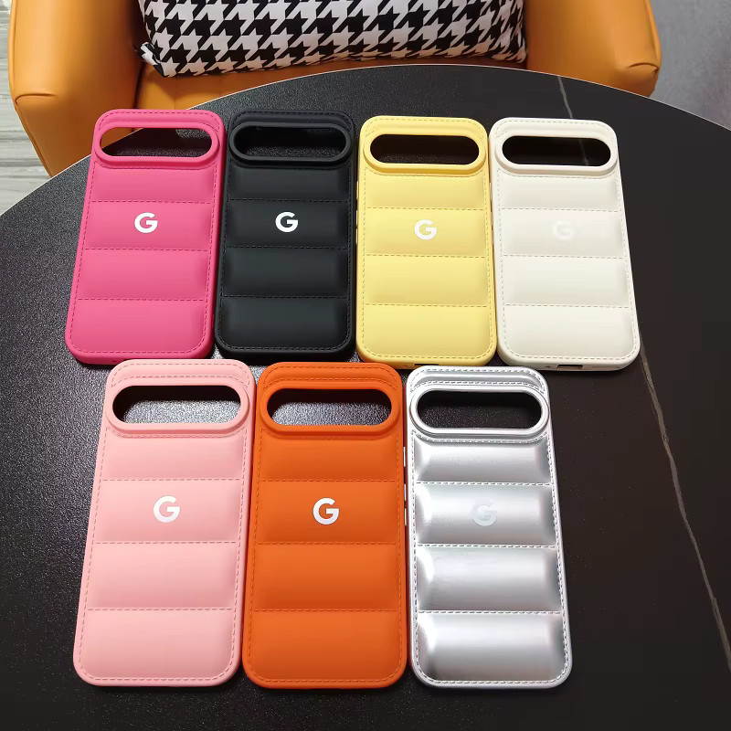Stoßfeste Daunenjacken-Silikonhülle für Google Pixel 10 9 8 7 6 5 Pro XL A in Orange - Bild 2