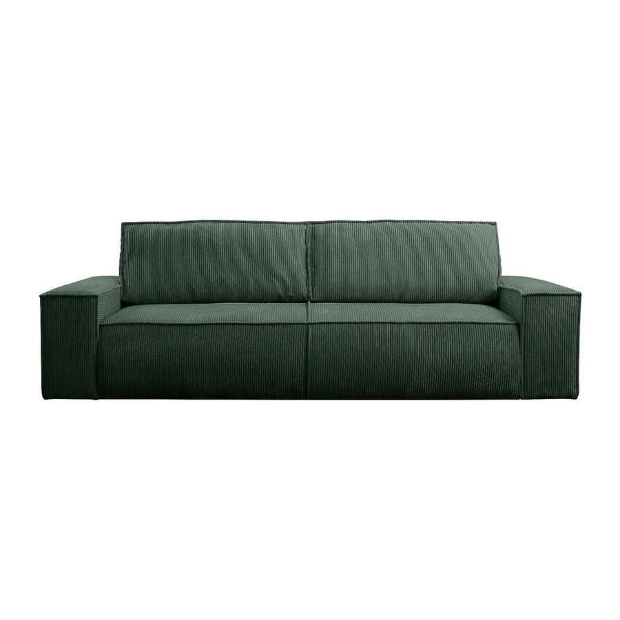 Schlafsofa Amelia Vente-unique in Tannengrün mit Cord-Bezug und Armlehnen, Breite: 257 cm - Bild 2