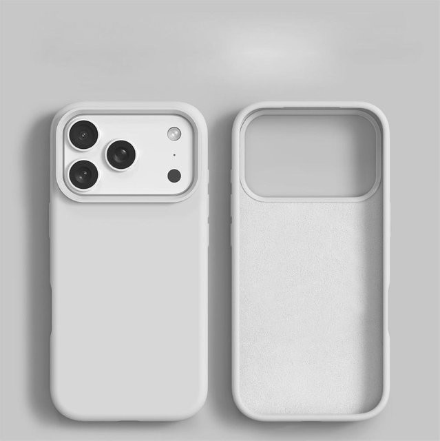 Stoßfeste Flüssigsilikon-Handyhülle für Apple iPhone 11 bis 17 Pro Max in Weiß - Bild 1