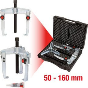 KS Tools Schnellspann-Universal-Abzieher-Satz, 7-teilig, Farbe: Silber, Material: Stahl, Spannbereich: 50-160 mm - Bild 1