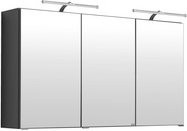 HELD MÖBEL Spiegelschrank Bologna in Graphitgrau mit LED-Beleuchtung und Regalen, B/H/T: 120 x 64 x 20 cm - Bild 1
