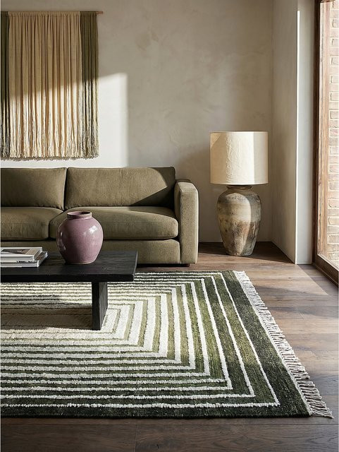 Kadima Flachgewebe-Teppich FROND geometrisch modern Grün B: 140 cm, T: 200 cm - Bild 1