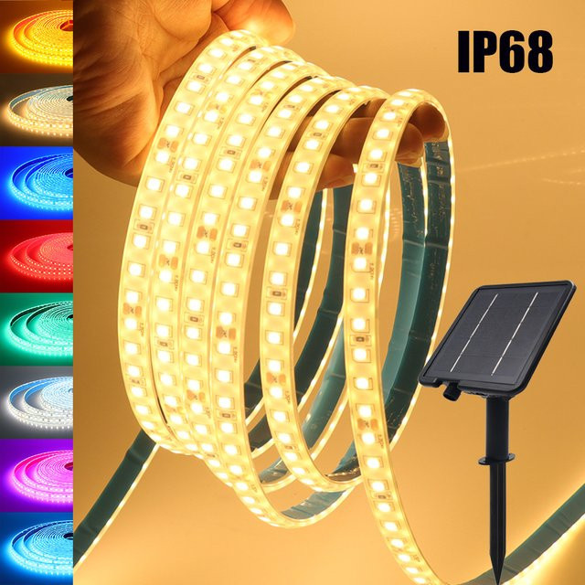 HEGEHE Solarbetriebener LED-Streifen 24V IP68 Wasserdicht RGB Flexibles Silikon-Lichtband für die Gartendekoration in verschiedenen Farben - Bild 1