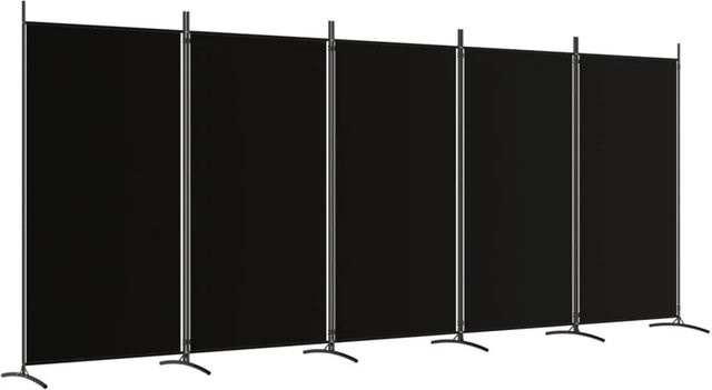 vidaXL Paravent aus Stoff 5-teilig Schwarz B: 433 cm, H: 180 cm - Bild 1