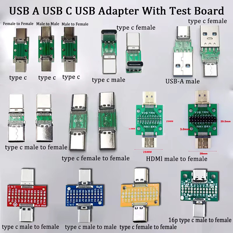 ChengHaoRan USB-A auf USB-C Typ C HDMI Interface Konverter Adapter mit PCB Stecker auf Buchse - Bild 2