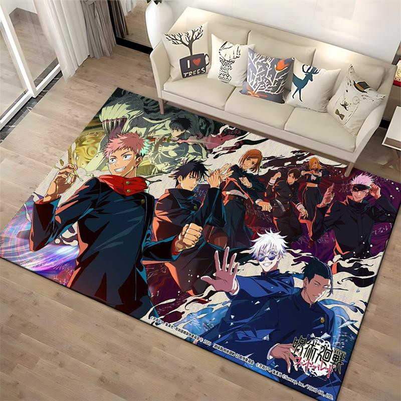 Haisilk Moon Anime-Teppich mit Jujutsu Kaisen Charakteren, rutschfest und waschbar, Rechteck, B/T: 60 x 40 cm, Multicolour - Bild 4