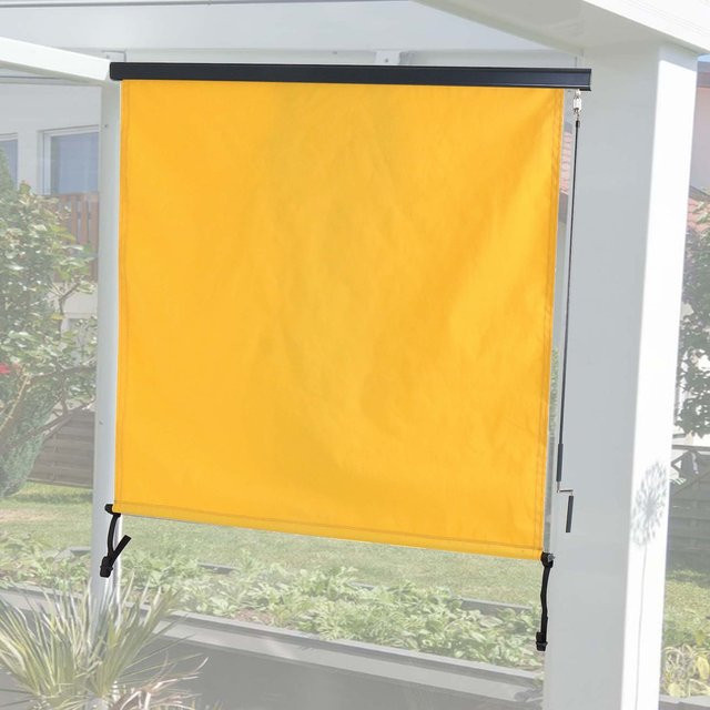 MCW Vertikalmarkise F42 Senkrechtmarkise Sichtschutz Außenrollo in Gelb, B/H: 180 x 250 cm - Bild 1