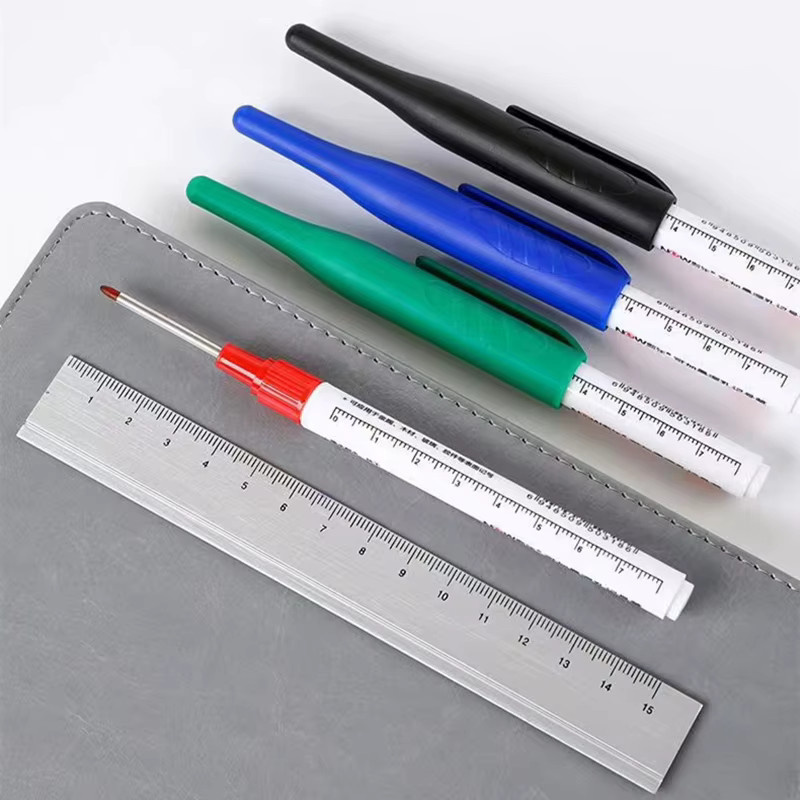 Genkky Mehrzweck Tiefe Loch Marker Stifte für Holzbearbeitung und Bad, 2/4er Set mit schwarzer und blauer Tinte - Bild 6