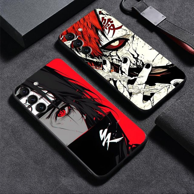 Schwarze weiche Handyhülle mit Uchiha Itachi und Gaara Motiv für Xiaomi Mi 11 12 13 Lite 10T 11T 12T Pro 13 14 15 Pro 12X - Bild 1