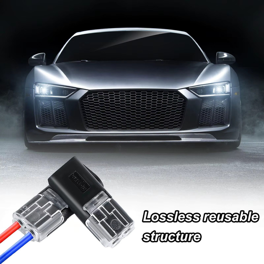 30 Stück 2-polige Stecker in Schwarz als Mehrzweck-Adapter für LED-Anschlüsse bei Automobil- und Fahrzeugumbauten sowie Heimwerken ohne Abisolieren - Bild 2