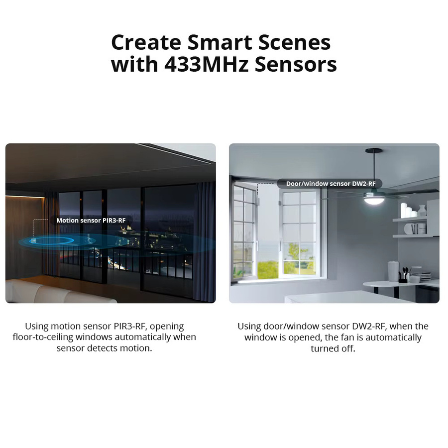 SONOFF RF Bridge R2 433MHz Gateway in Weiß für intelligente Szenarien mit Sprachsteuerung über EWeLink, Google Home und Alexa sowie Kompatibilität mit DW2 und PIR3 Sensoren - Bild 3