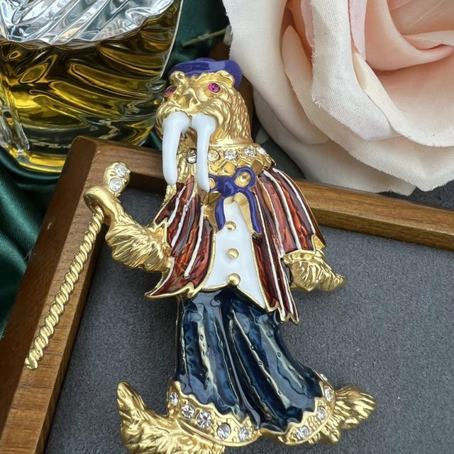 YIRAN Anstecknadel Broschen, Messing, Weiß, Zirkonia, Damen - Bild 1