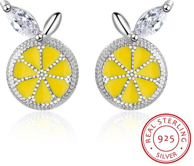 Wucifang Jewelry Ohrstecker 925 Silber, Zitronenform, Damen - Bild 1