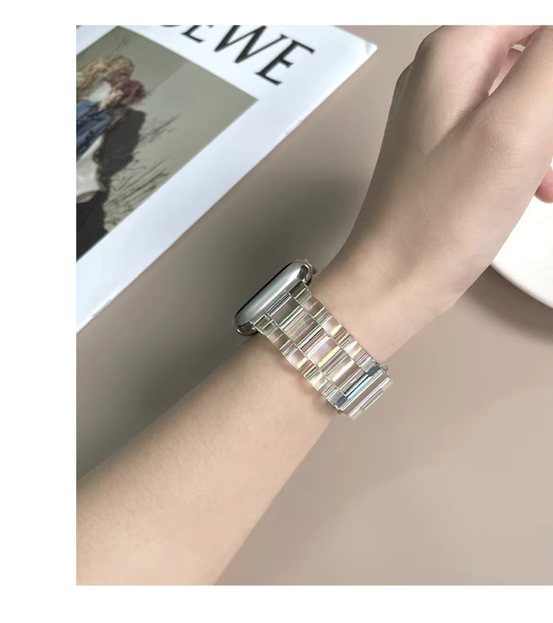 JBAILI Uhrenarmband Laser-Acryl, Weiß, Unisex - Bild 3