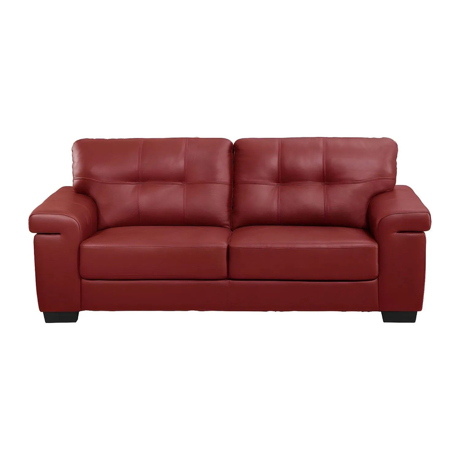 Vente-unique Sofa Hazel in Rot mit Rindsleder und Armlehnen, Breite: 207 cm - Bild 2