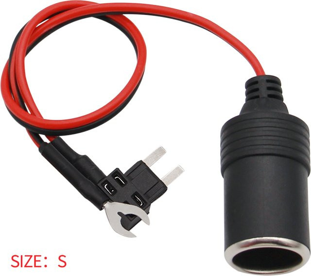 WYMECT DC 12V Zigarettenanzüger Adapterkabel aus reinem Kupfer in Schwarz mit Stecker und Sicherung - Bild 1