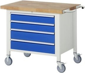 Rau Fahrbare Werkbank 8262 mit 4 Schubladen, Grau/Mehrfarbig, B: 100 cm, T: 70 cm, H: 88 cm - Bild 1