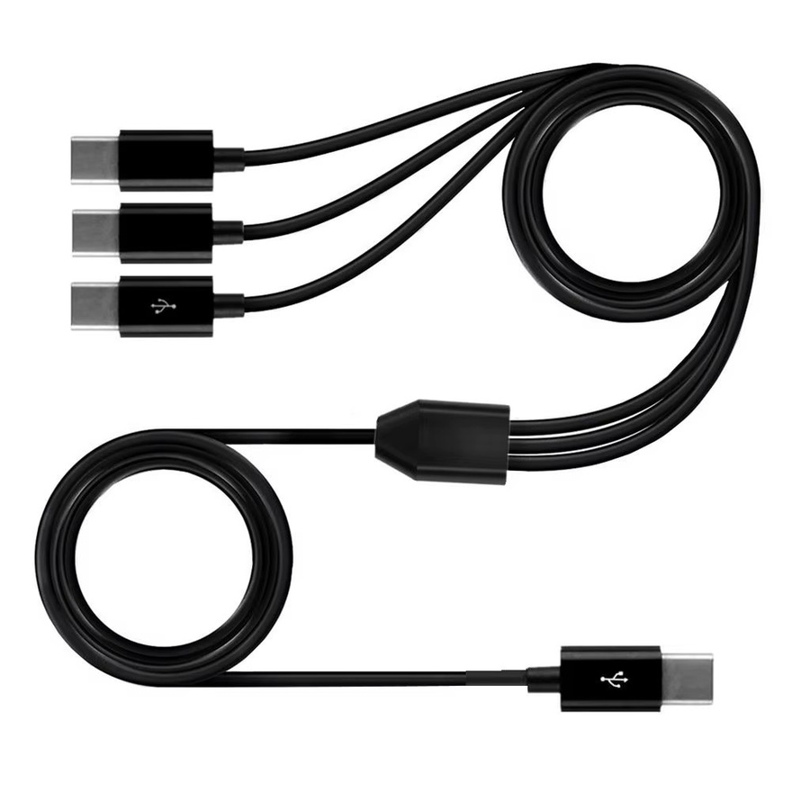 UXG USB-C Y-Splitter Ladekabel mit 2 bis 6 Ports für schnelles Laden von Smartphone und Tablet, Schwarz - Bild 4