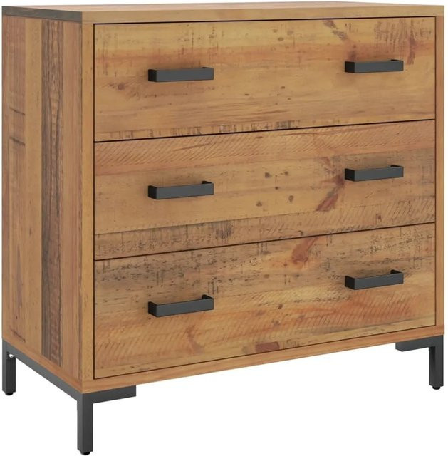 vidaXL Kommode aus Massivholz Kiefer in Braun im Vintage-Design B/T/H: 75 x 35 x 70 cm - Bild 1