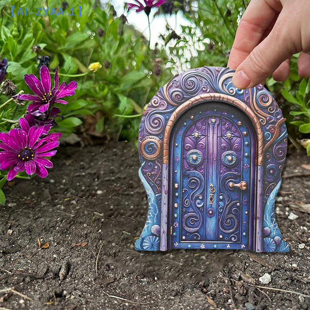 JETTING Feentür aus Holz als Miniatur-Ornament für den Feengarten im rustikalen Design - Bild 1