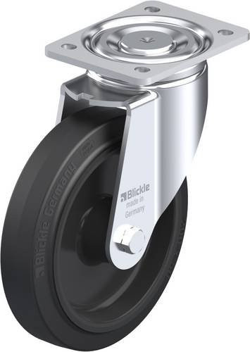 Blickle Lenkrolle 43455 LH-POEV 200R in Schwarz und Grau mit Kunststoffrad, Durchmesser: 200 mm, Tragfähigkeit: 500 kg - Bild 1