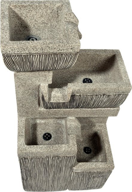 Dobar Design-Gartenbrunnen Cascade aus Polyresin in moderner rechteckiger Form, H x B x T: 80,3 x 38,7 x 32,3 cm - Bild 1