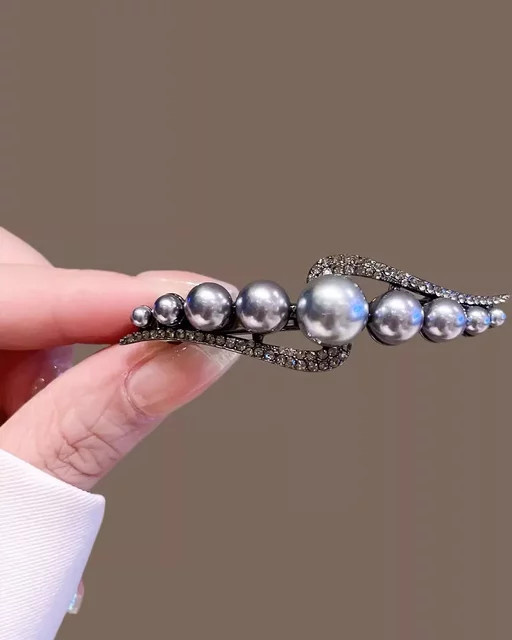 HIYAYZ Haarspange mit Perlen und Strass, Damen - Bild 1