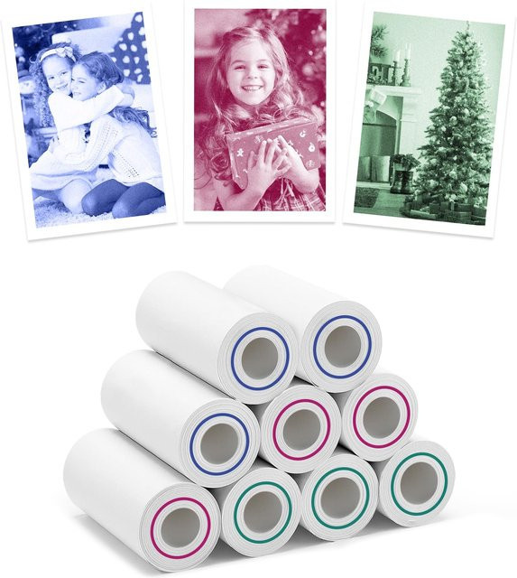 5-farbige Mini-Nachfüllpackung für Sofortbildkamera-Papierrollen, kompatibles HD-Fotodruckerpapier in Multicolor - Bild 1