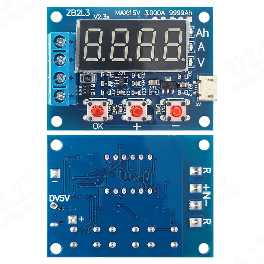 ZB2L3 Batteriekapazitätstester Modul mit LED-Digitalanzeige für Lithium-Batterien 1,2V bis 12V in Blau - Bild 2