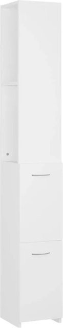 vidaXL Badezimmerschrank Weiß aus Spanplatte B/T/H: 25 x 25 x 170 cm - Bild 1